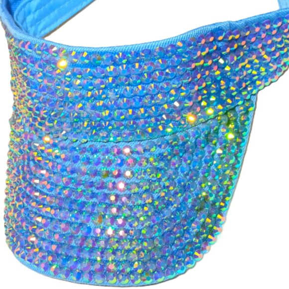 SAPPHIRE RICH NAVY BLUE RHINESTONE SUN VISOR - Picture 12 of 16